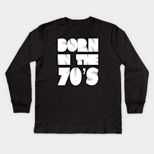 Born in the 70's Vintage Abstract Birthday Decades shirt Kids Long Sleeve T-Shirt